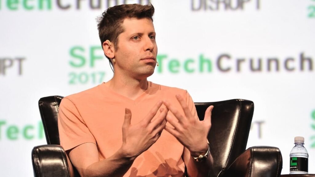 Sam Altman, CEO of OpenAI, speaking at TechCrunch Disrupt 2017