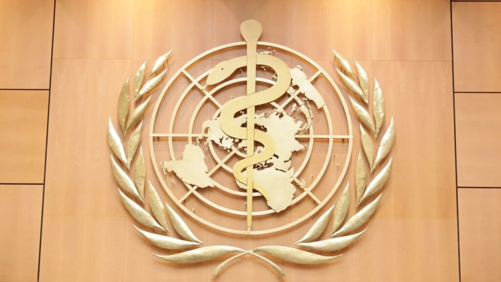 The World Health Organization (WHO) emblem, representing their concern about the global rise in Myopia cases.
